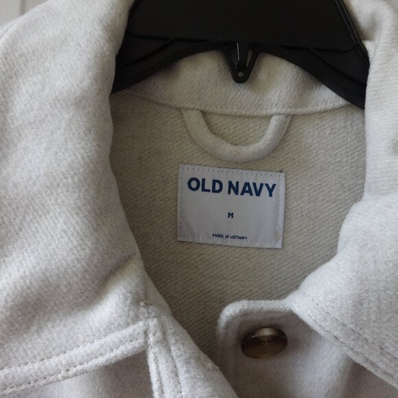 Old Navy women's utility Shacket size M, cream color button front & sleeves NWT - Picture 5 of 14